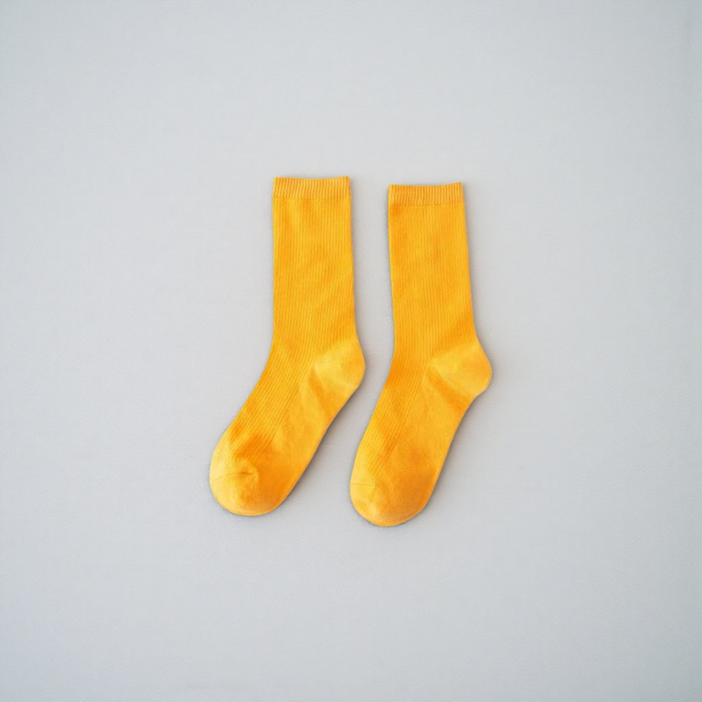 Calcetines deportivos de mezcla de algodón y amoniaco amarillo unisex medio cartucho absorbente de humedad y transpiración Specification image