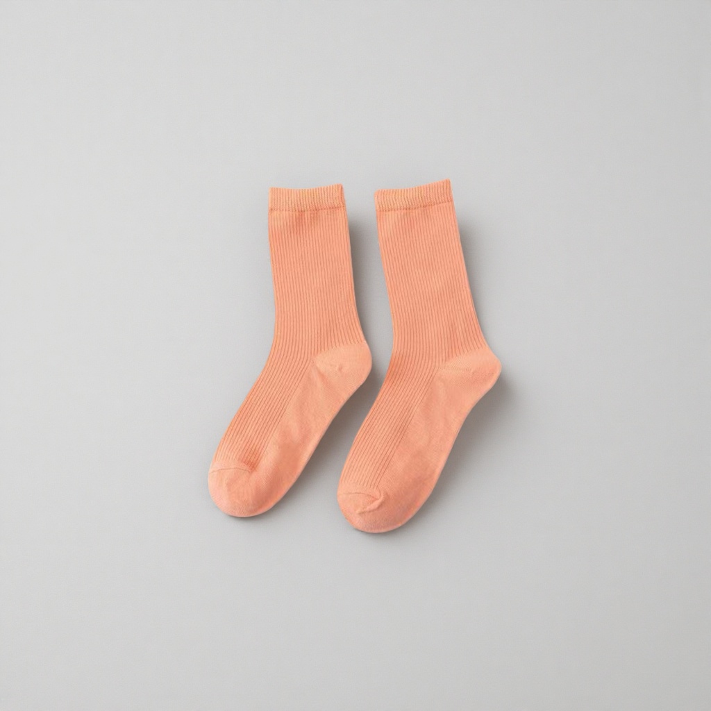 Calcetines naranjas de algodón para hombres y mujeres de la misma talla medias cómodos transpirables absorbentes Specification image
