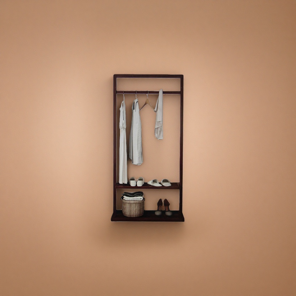 The wooden hanger is a natural solid wood anti-slip shoulder wide hanging hanger with strong load-bearing capacity and is not easy to deform details Picture