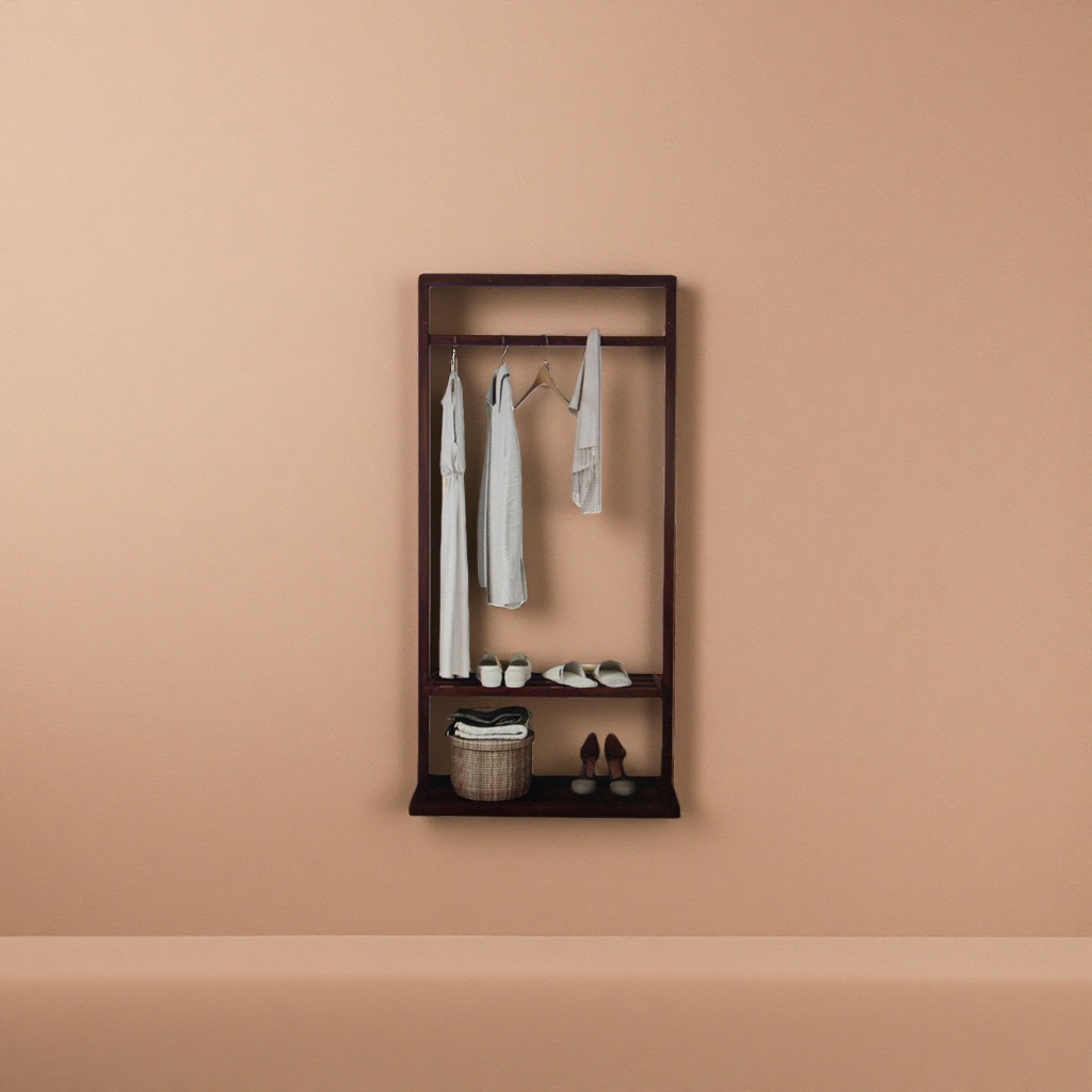 The wooden hanger is a natural solid wood anti-slip shoulder wide hanging hanger with strong load-bearing capacity and is not easy to deform