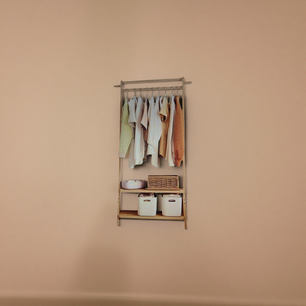 Natural beech wood clothes hanger, household clothing storage rack, thickened anti-slip and load-bearing hanging rack Application Scenario