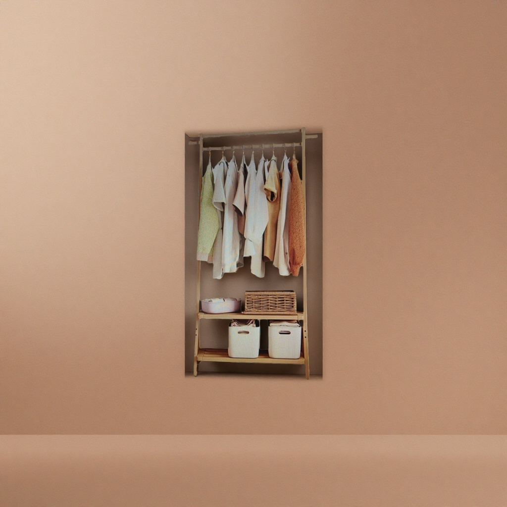 Natural beech wood clothes hanger, household clothing storage rack, thickened anti-slip and load-bearing hanging rack
