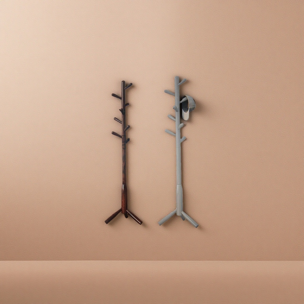 Solid wood coat rack, modern and simple floor-standing clothes hanger for the entrance hall, multi-functional household, standing coat rack behind the door