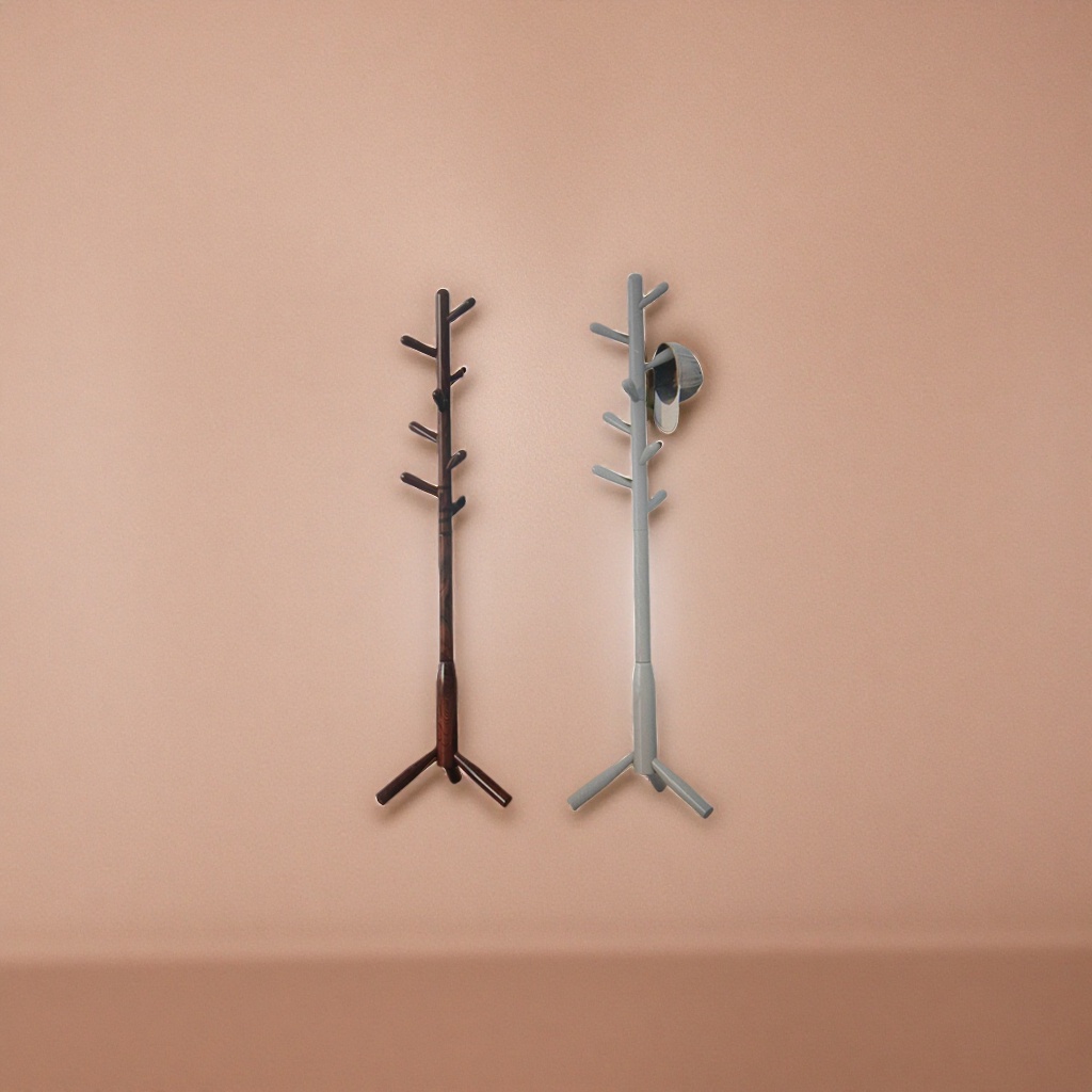 Solid wood coat rack, modern and simple floor-standing clothes hanger for the entrance hall, multi-functional household, standing coat rack behind the door Specification image