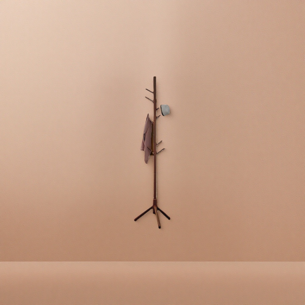 The multi-functional floor-standing coat and hat rack saves space. It is a household hanging coat and hat storage rack for the bedroom entrance
