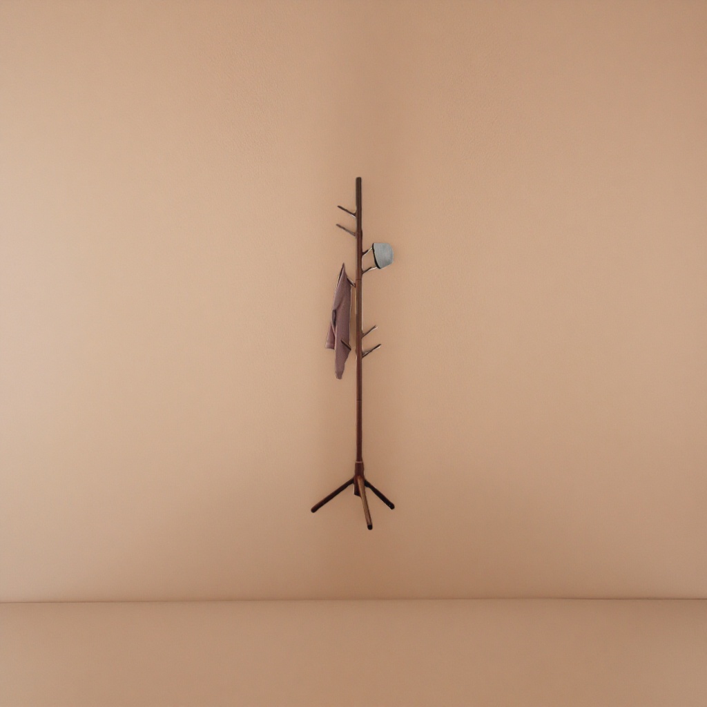 The multi-functional floor-standing coat and hat rack saves space. It is a household hanging coat and hat storage rack for the bedroom entrance details Picture