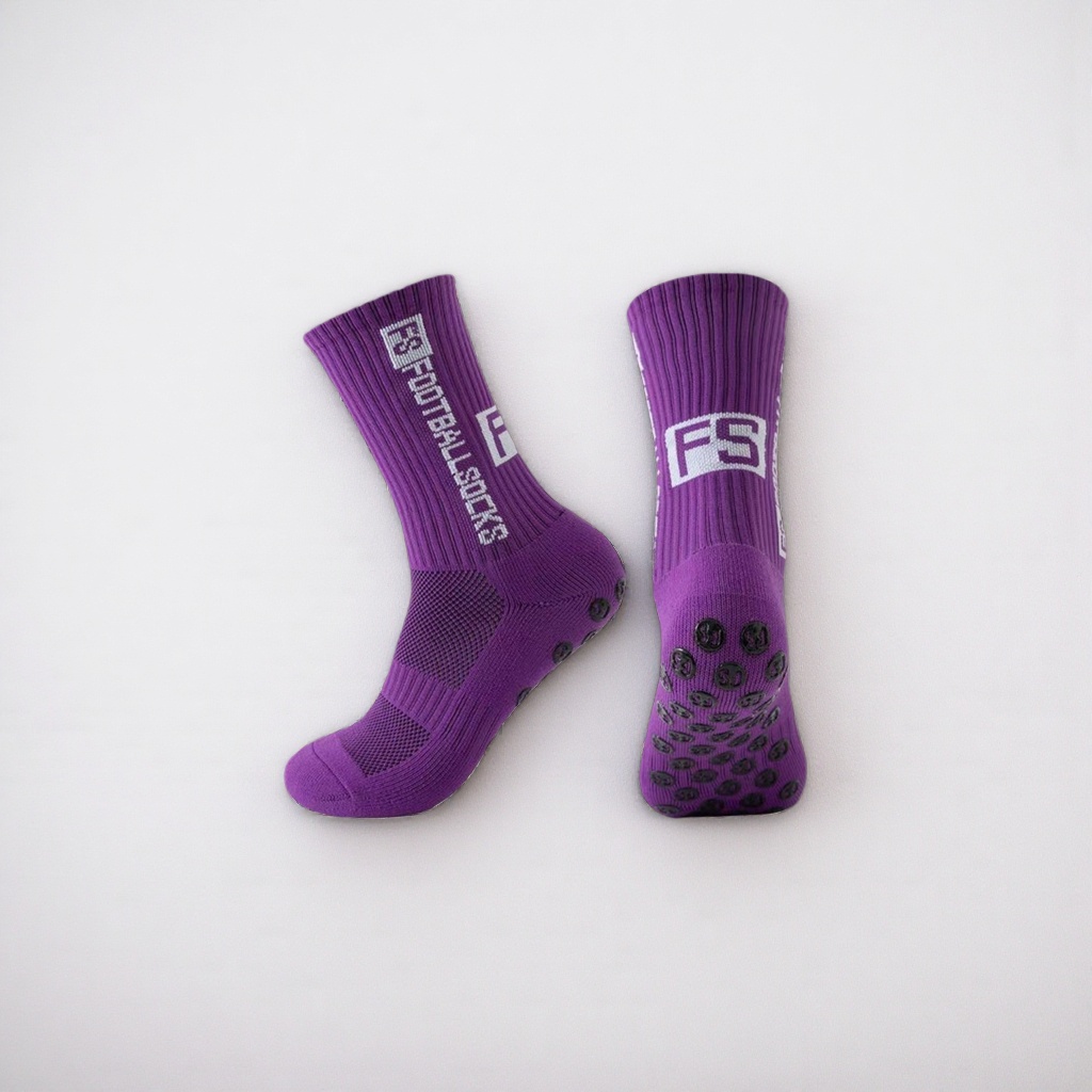 Calcetines de fútbol púrpura speed dry transpirable engrosamiento resistente al desgaste calcetines deportivos Specification image