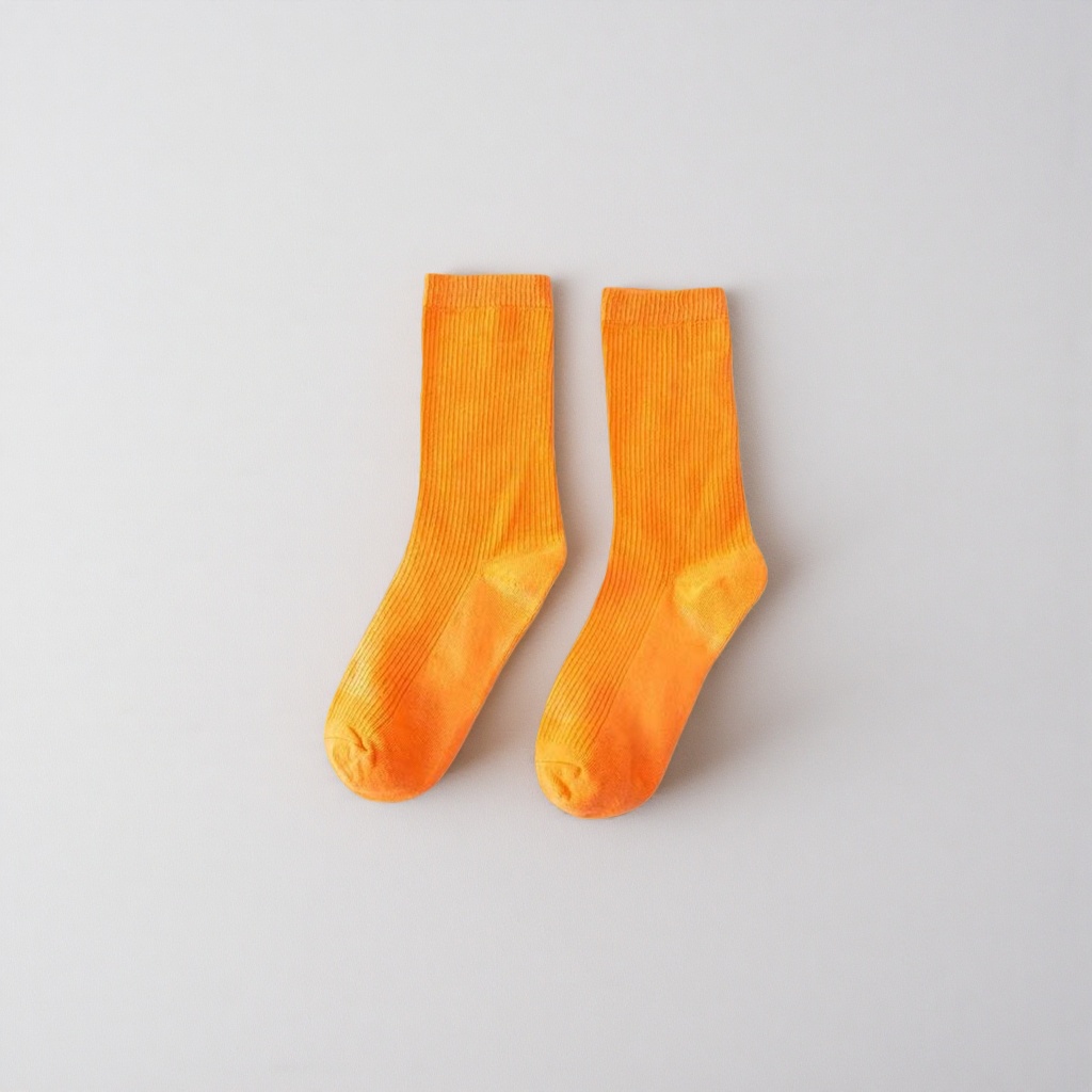 Calcetines naranja mezcla de algodón y amoniaco de tubo medio para el viaje diario versátil y cómodo details Picture