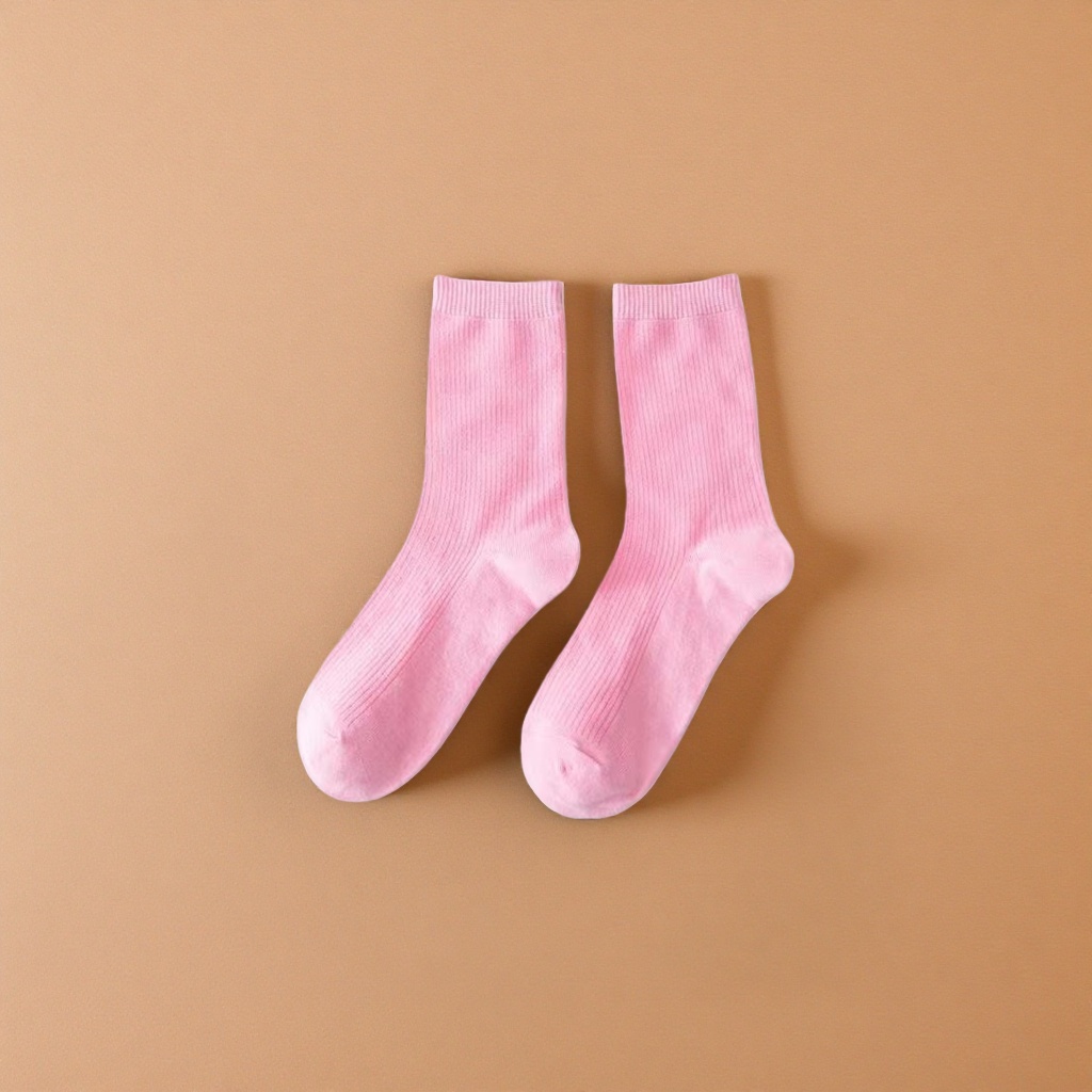 Medias medias modal rosa para mujeres suaves y amigables con la piel para uso diario details Picture