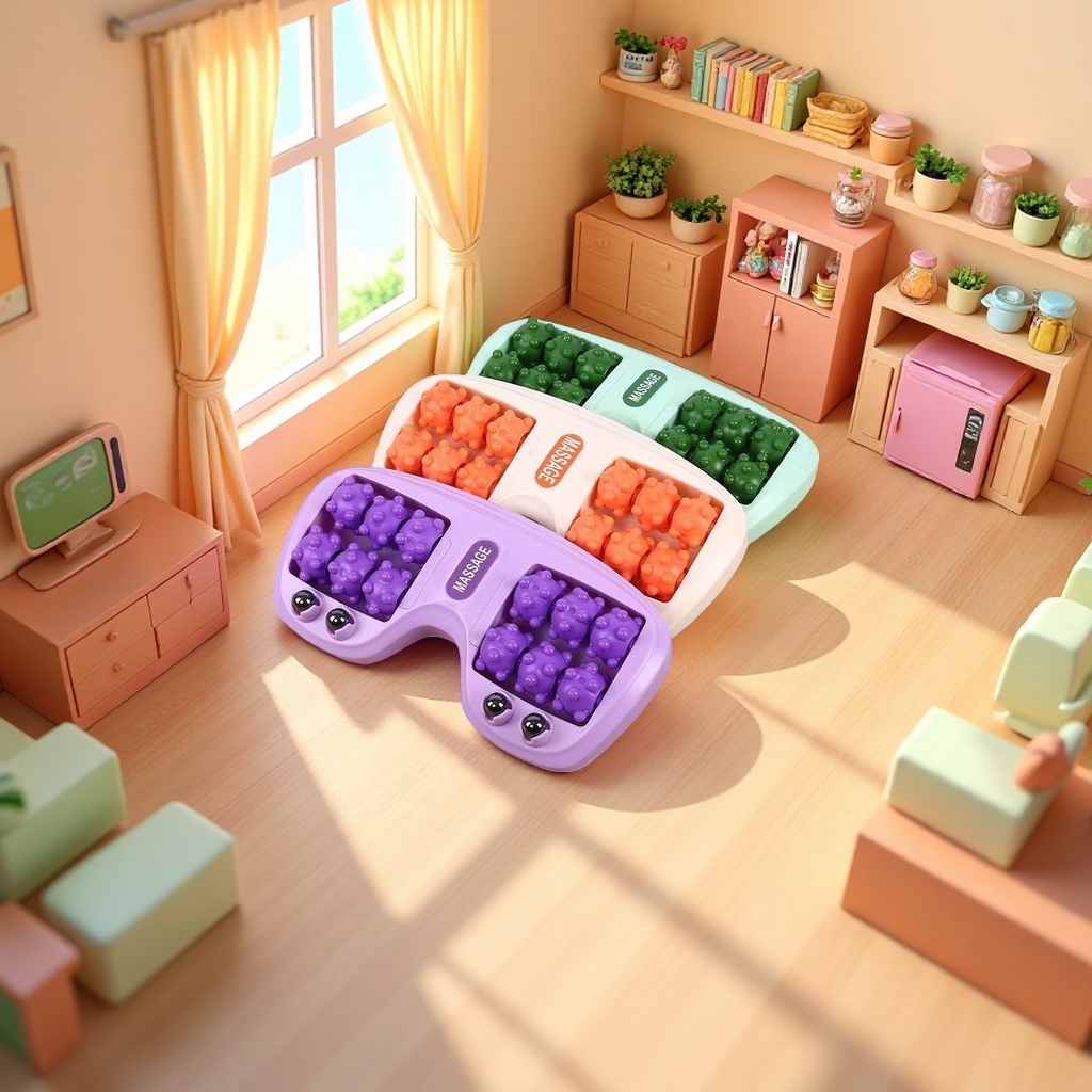 Magnetic bead foot massage device, a portable household foot relaxation and physiotherapy instrument Application Scenario