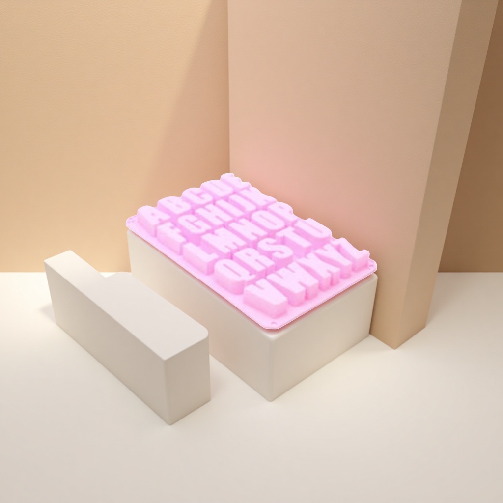 粉色字母模具+硅胶模具产品图