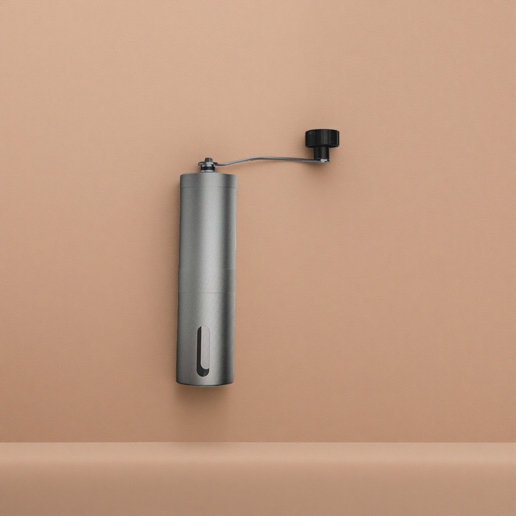The main body of the manual coffee grinder is made of stainless steel and is a portable hand-cranked coffee grinder for home use