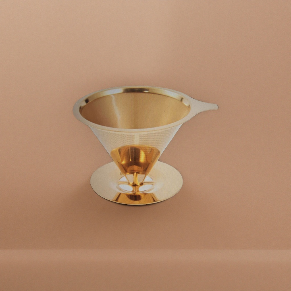 Golden coffee filter cup, hand-brewed drip filter paper adapter, stainless steel filter screen, hanging ear coffee utensils