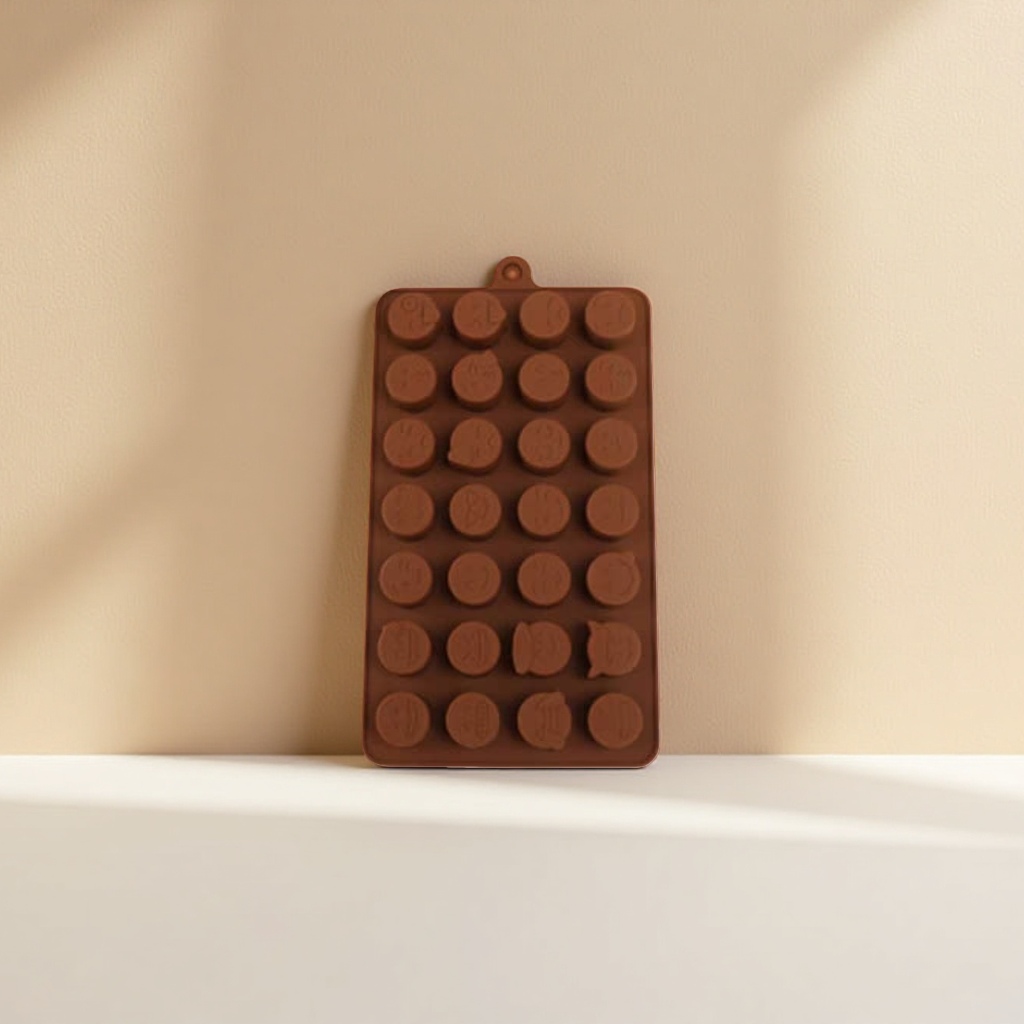 Food-grade silicone chocolate mold with 6 compartments, round, for home baking DIY, high-temperature resistant and easy to demold Specification image