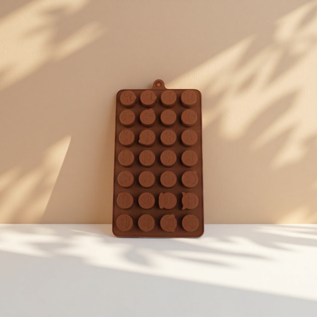 Food-grade silicone chocolate mold with 6 compartments, round, for home baking DIY, high-temperature resistant and easy to demold details Picture