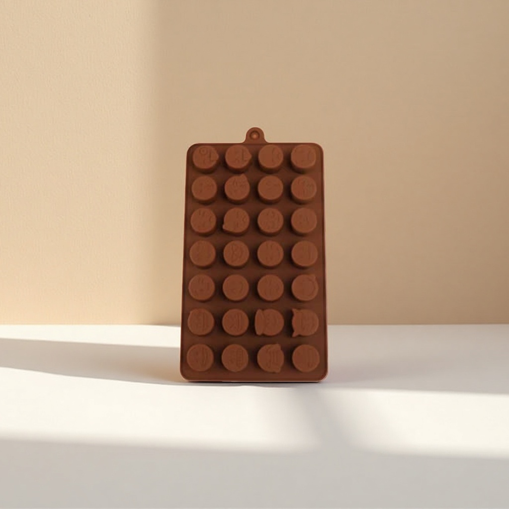 Food-grade silicone chocolate mold with 6 compartments, round, for home baking DIY, high-temperature resistant and easy to demold Application Scenario