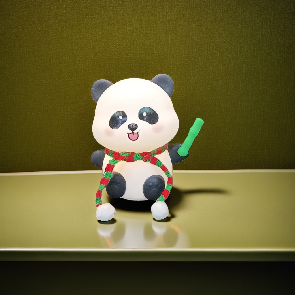 Cute panda plush toy, round short pile, skin-friendly children's soothing pillow