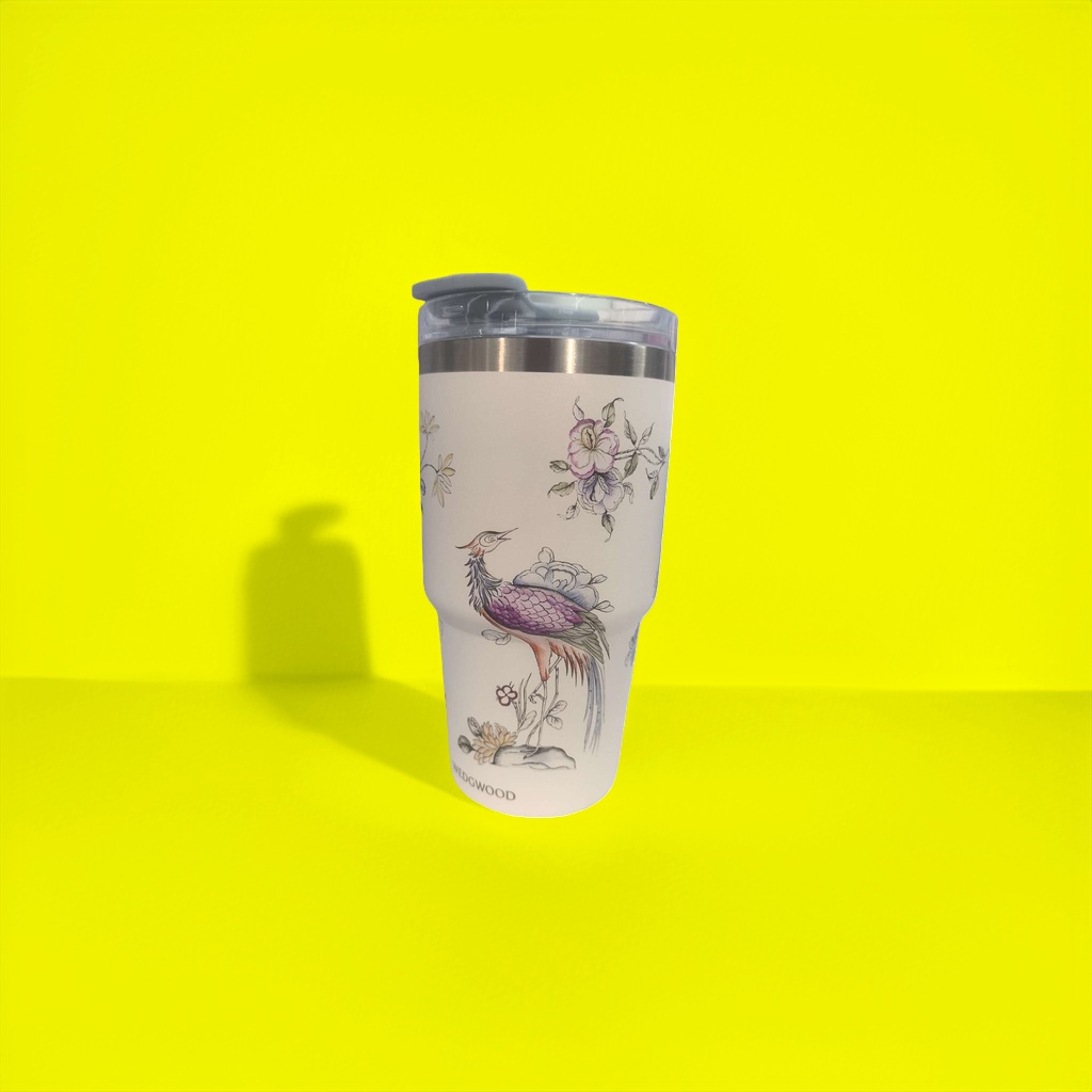 Wedgwood花卉鸟类图案保温杯 英国进口陶瓷内胆便携简约