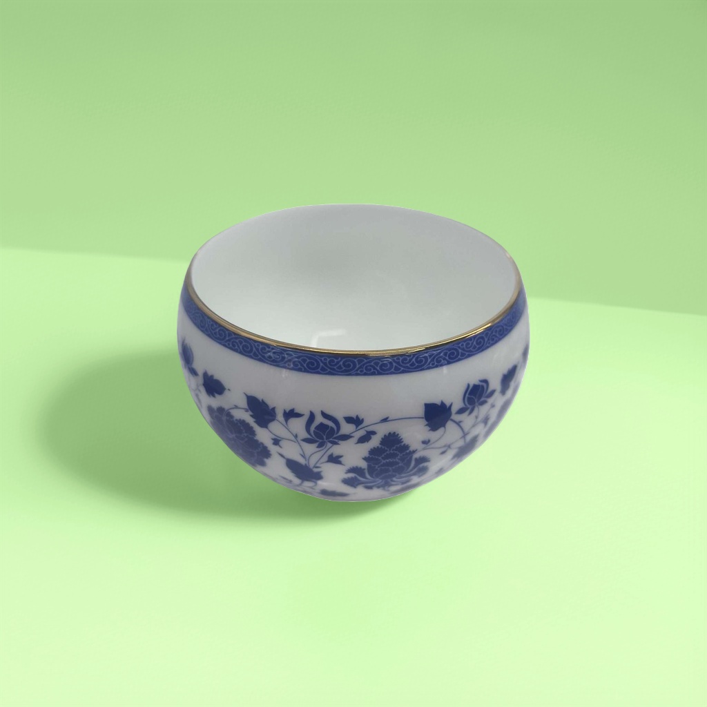 Blue and white porcelain bowl, ceramic household tableware bowl, Chinese retro rice bowl for holding rice bowls details Picture