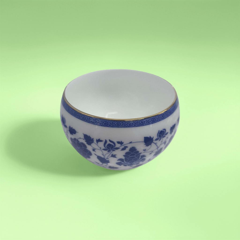 Blue and white porcelain bowl, ceramic household tableware bowl, Chinese retro rice bowl for holding rice bowls