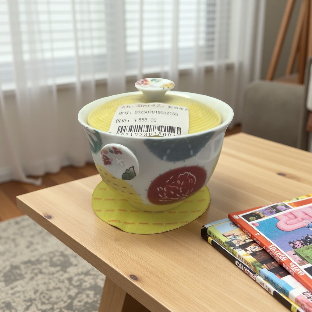Ceramic tea cups, handcrafted underglaze color tea set, high-temperature fired to prevent scalding and keep warm