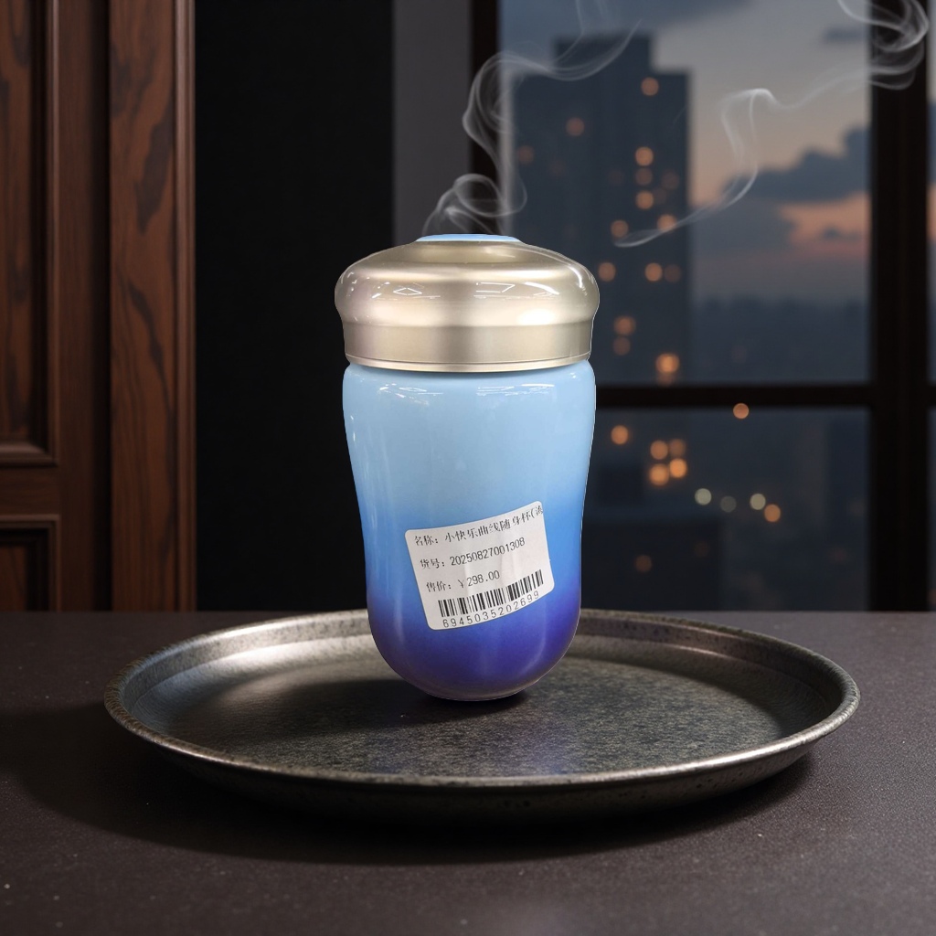 The main body of the blue gradient water cup is fashionable and simple, with a large capacity and portable insulated cup accessory