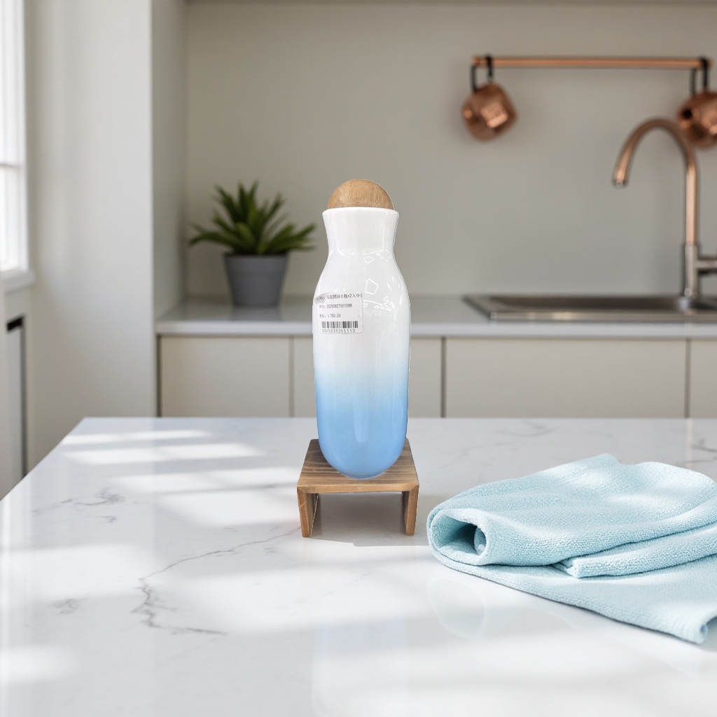 Ceramic gradient color water bottle, heat and cold preservation, large capacity, portable and simple style