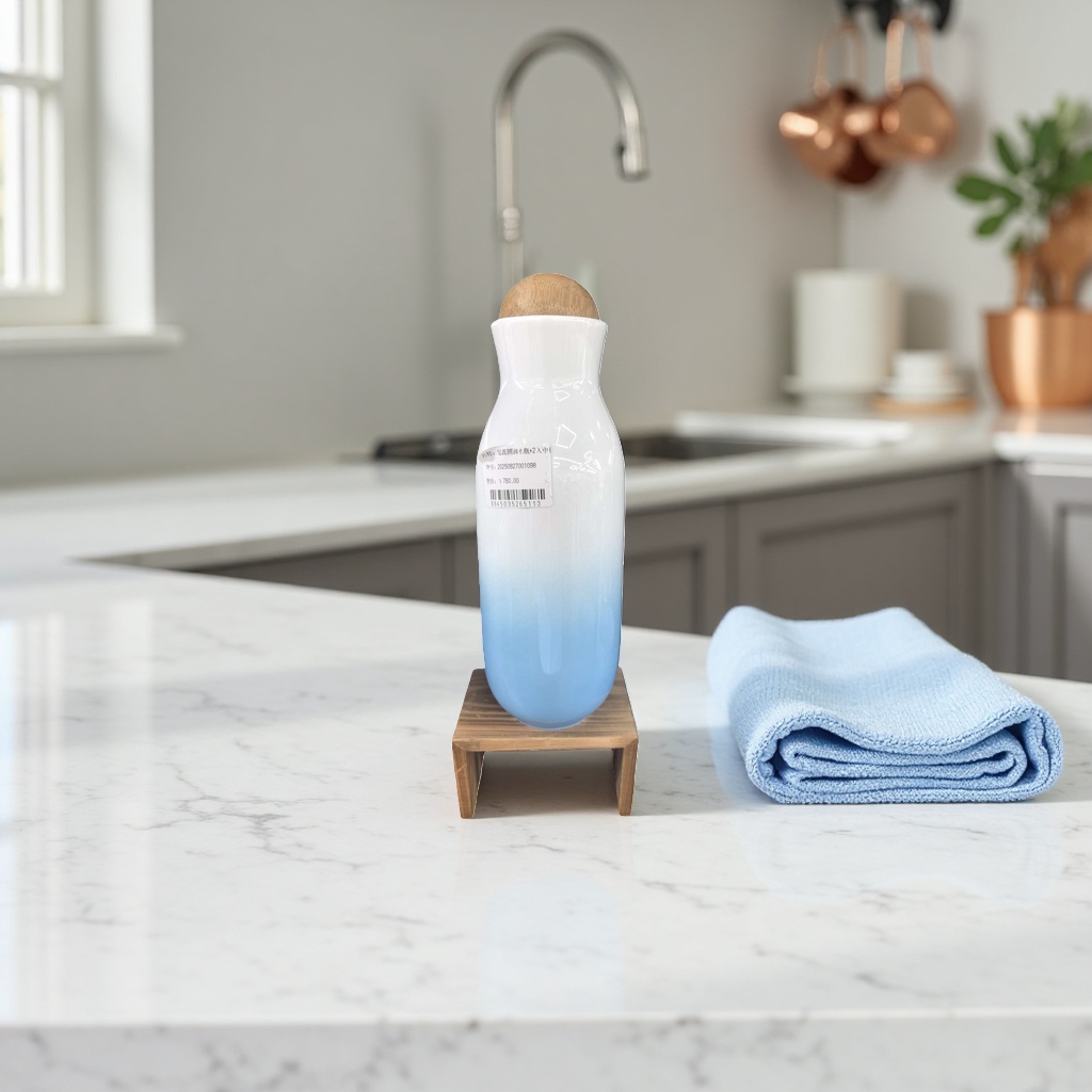 Ceramic gradient color water bottle, heat and cold preservation, large capacity, portable and simple style Specification image