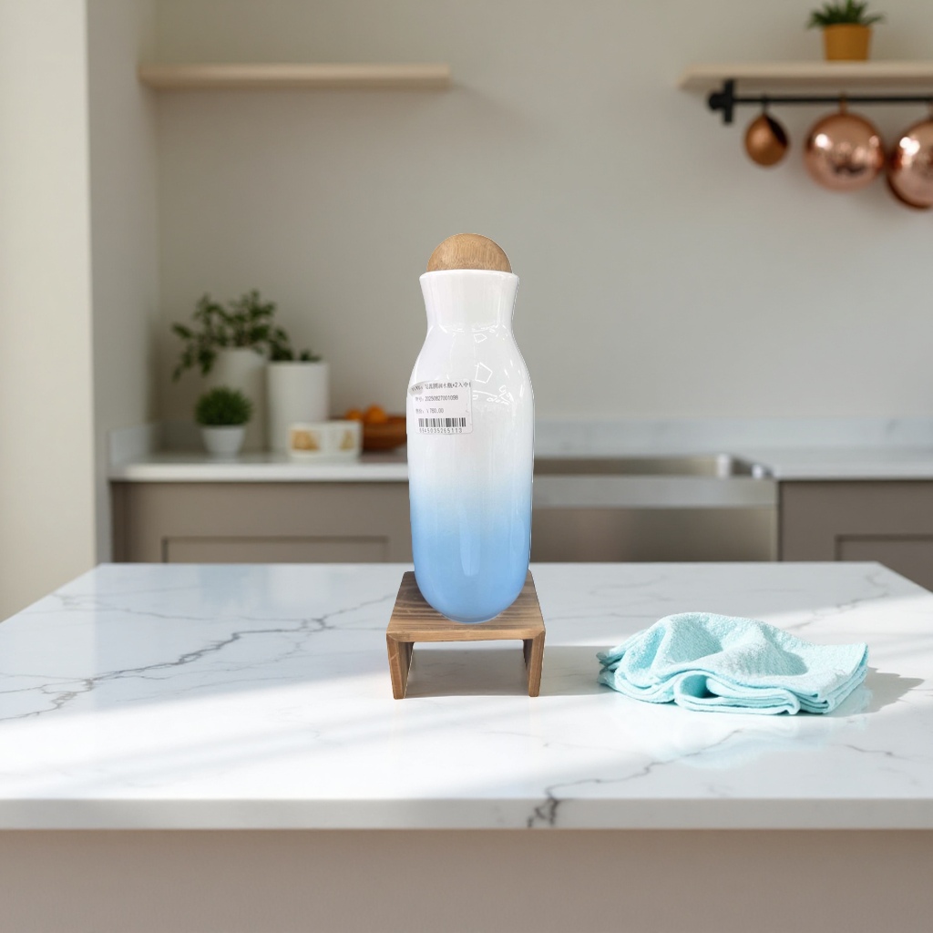 Ceramic gradient color water bottle, heat and cold preservation, large capacity, portable and simple style details Picture