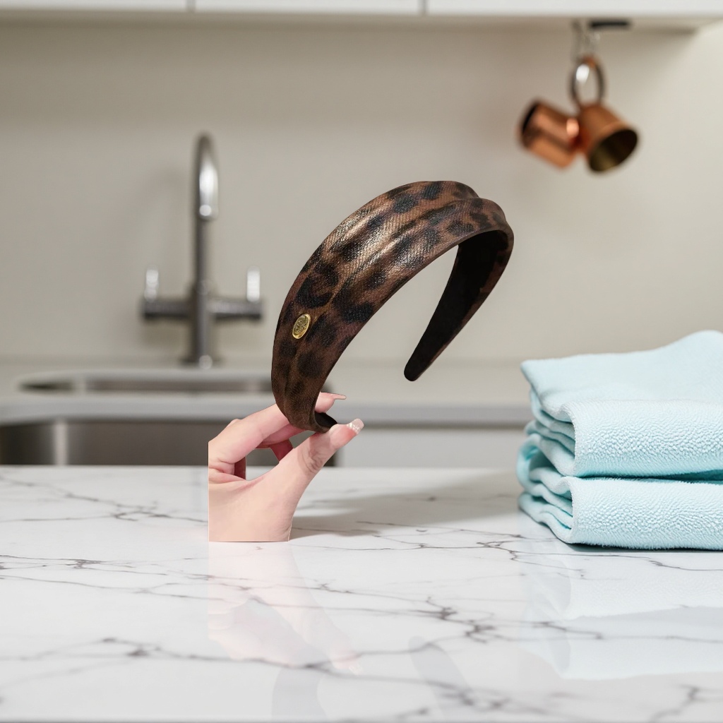 Leopard print elastic hairband is a fashionable and versatile headwear for women Application Scenario