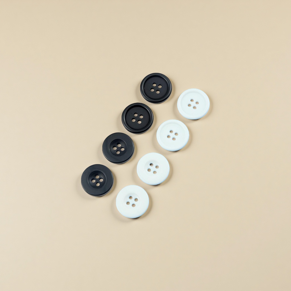 Black and white two-color button clothing accessory bag buckle universal set details Picture