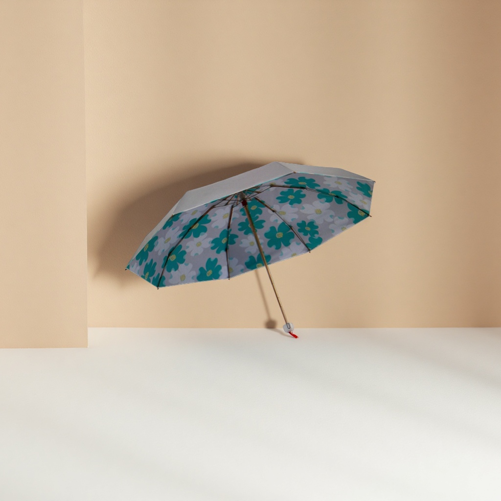 Floral pattern all-weather umbrella, waterproof, sun-proof, lightweight and foldable, suitable for both women and men