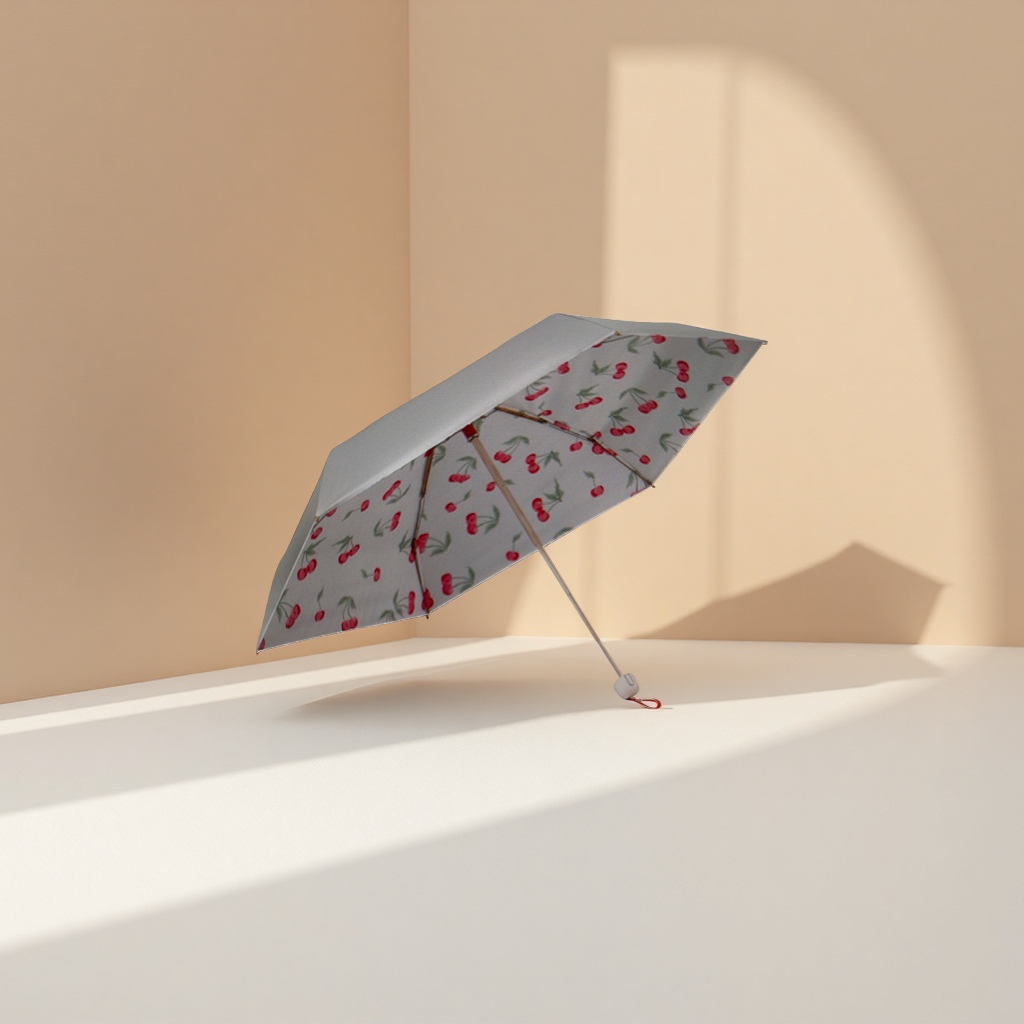 Cherry pattern printed all-weather umbrella, waterproof, sun-proof, lightweight and foldable for ladies Application Scenario