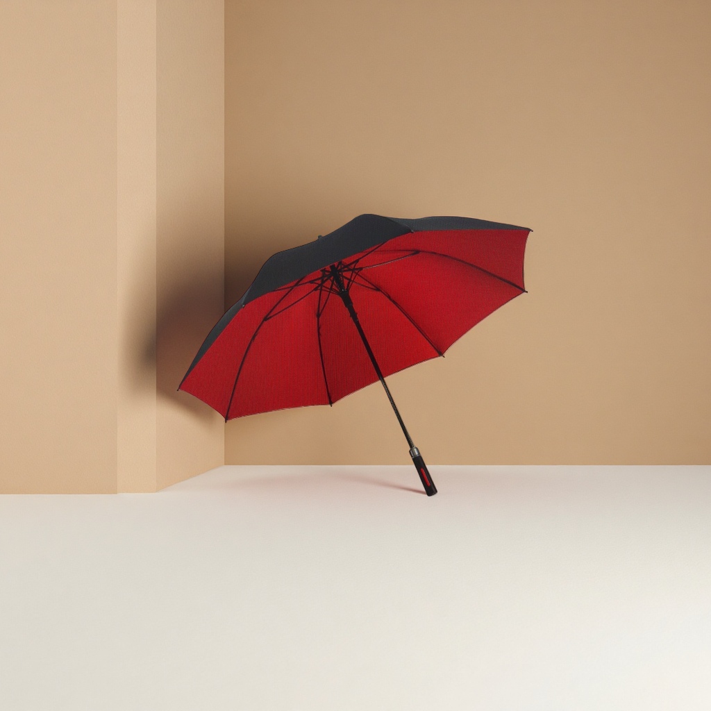 红色黑色双色折叠雨伞 防水防晒便携晴雨两用