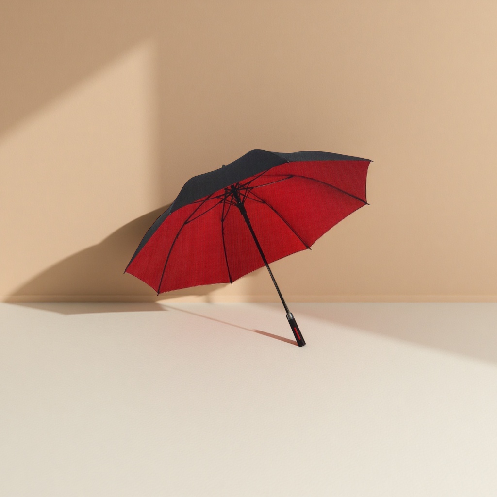 The red and black two-color folding umbrella is waterproof, sun-proof, portable and suitable for both sunny and rainy days Application Scenario