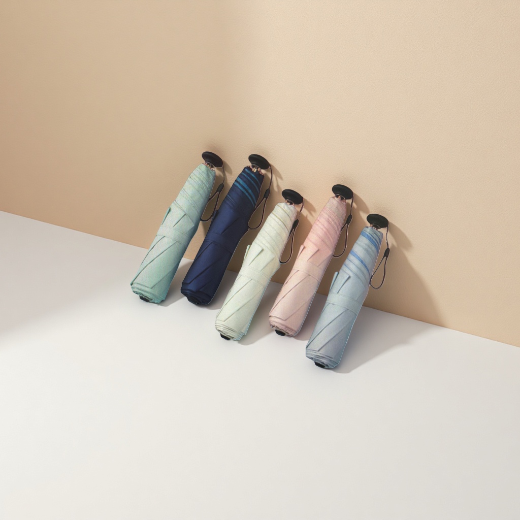 The colorful folding umbrella is waterproof, sun-proof, portable, suitable for both sunny and rainy days, and lightweight and compact Application Scenario