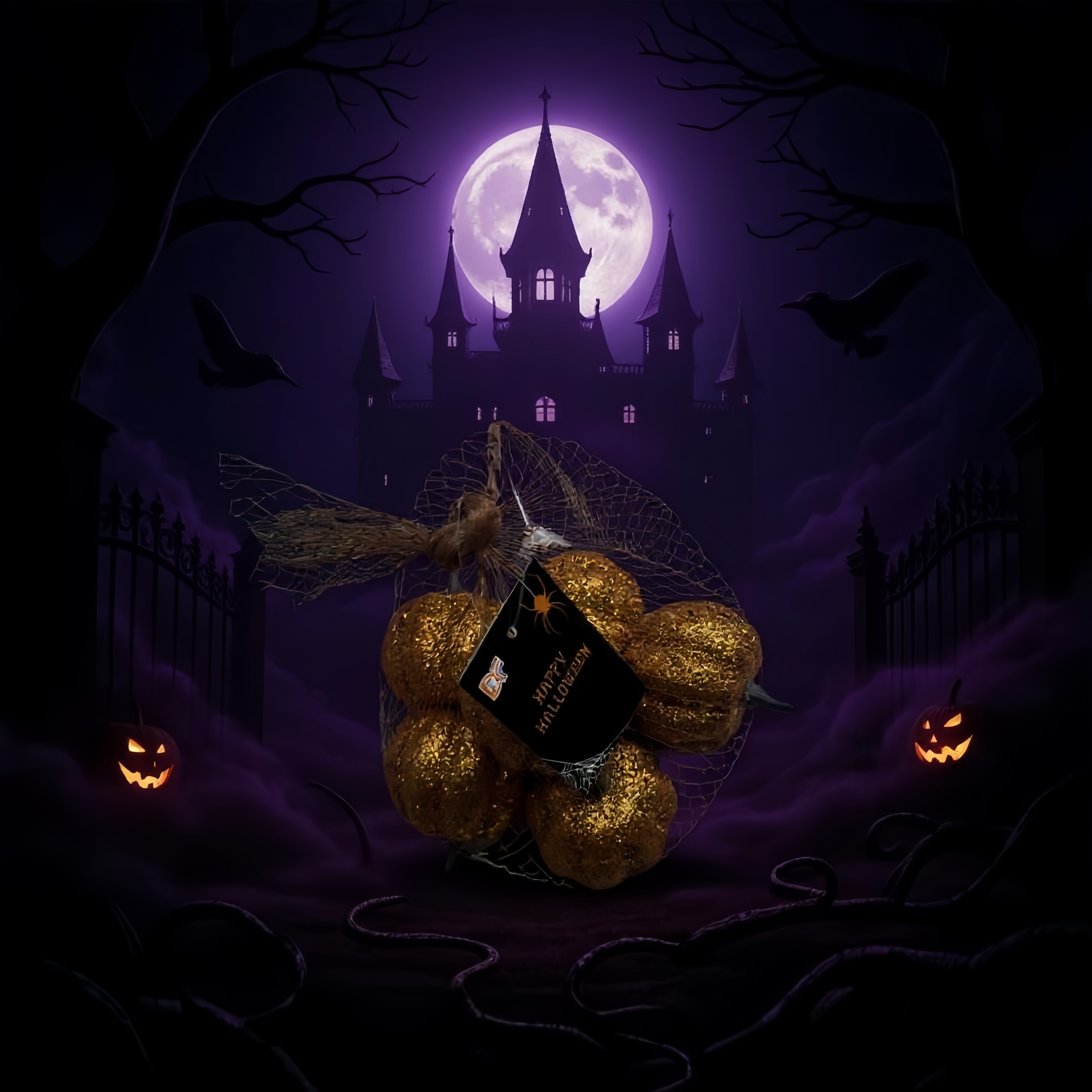 Adornos de calabaza de brillo dorado otoño decoración del hogar ambiente de vacaciones adornos colgantes halloween juguetes de halloween decoración de halloween Application Scenario