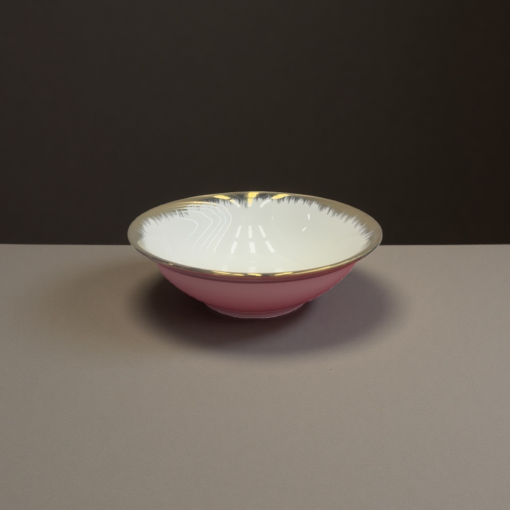 粉色陶瓷碗 家用简约餐碗 高温烧制釉面光滑防烫
