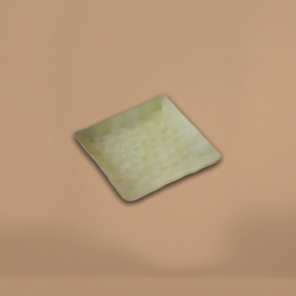 Light green square ceramic plate, home dining plate, fruit and vegetable serving plate, 25cm Specification image