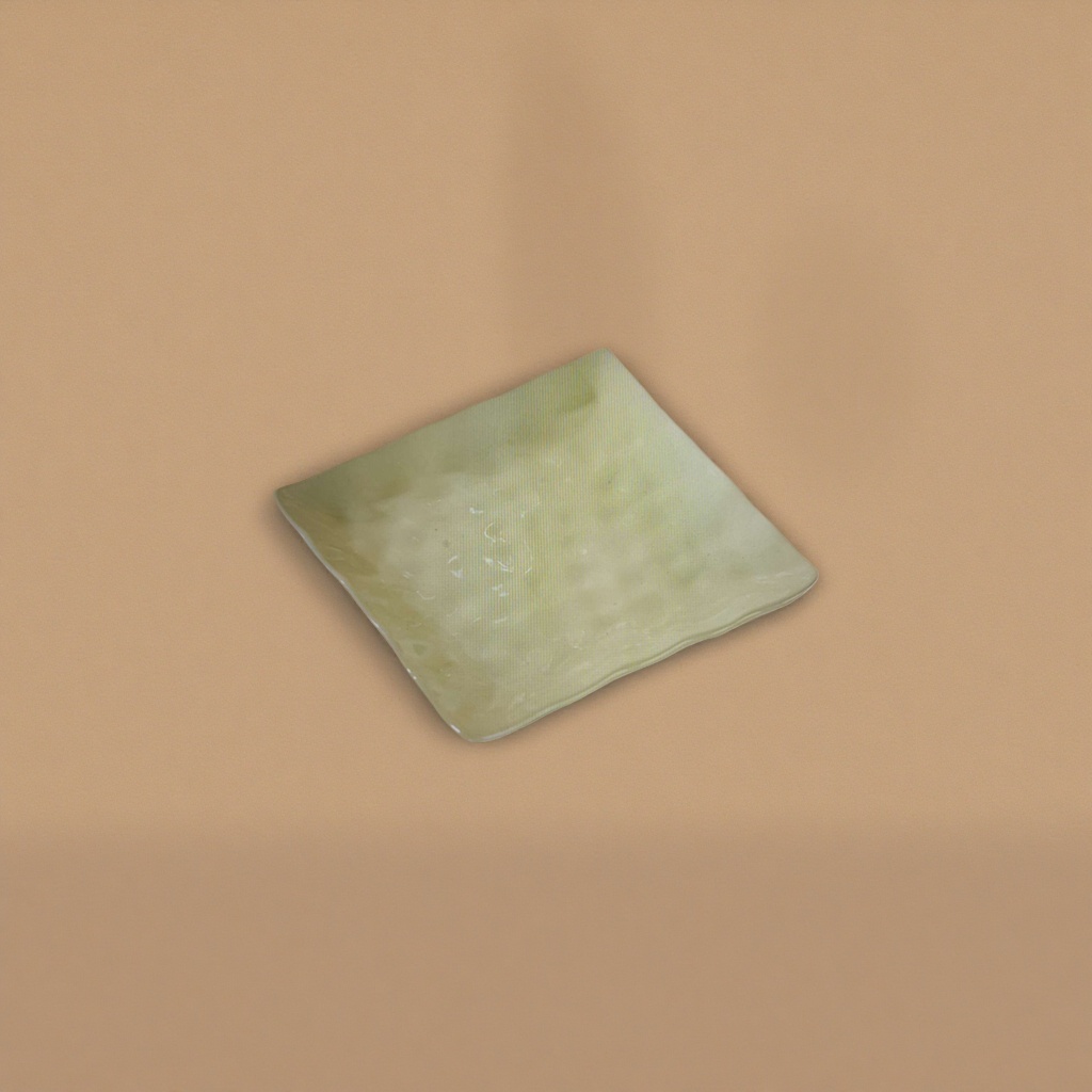Light green square ceramic plate, home dining plate, fruit and vegetable serving plate, 25cm Application Scenario