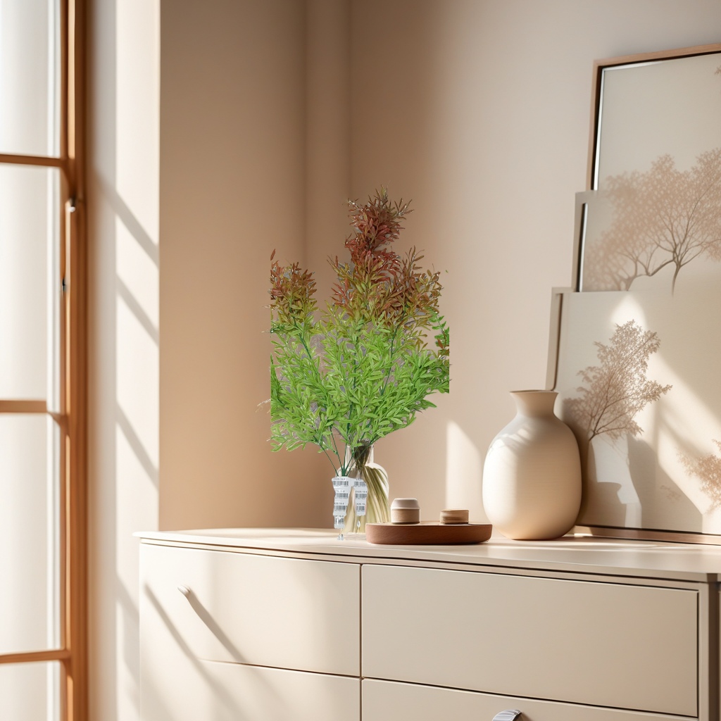Artificial plant branches, artificial plants, indoor decorative green plant ornaments, no need for watering