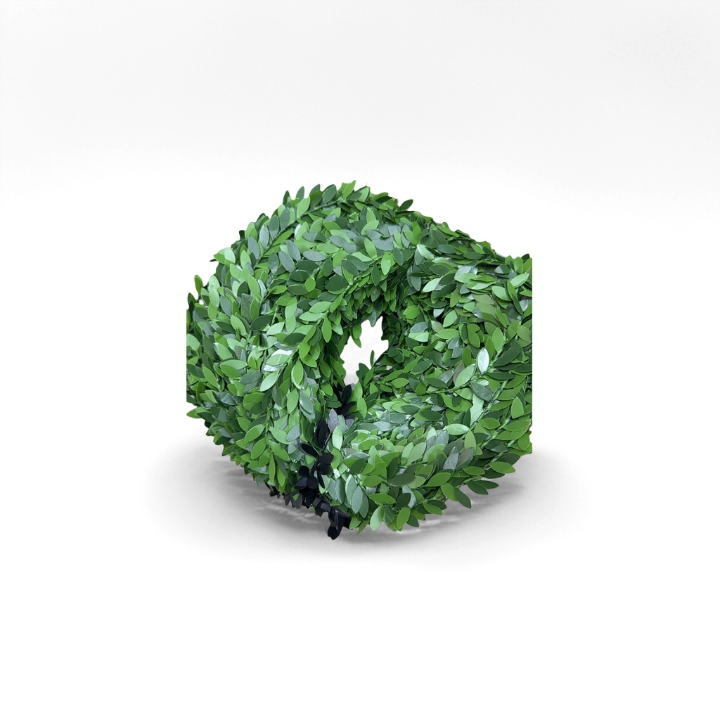 A green leaf garland decorated hand-woven headwear as a photo prop