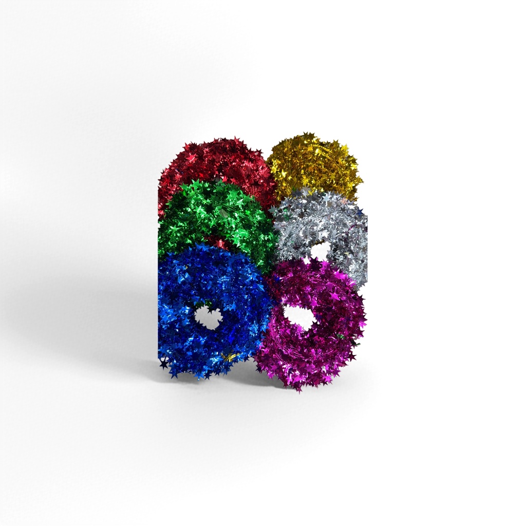 Colorful star-decorated garlands made of faux fabric for festive party decorations details Picture