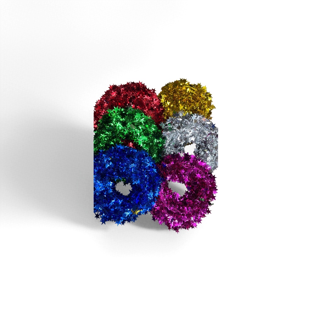 Colorful star-decorated garlands made of faux fabric for festive party decorations Application Scenario