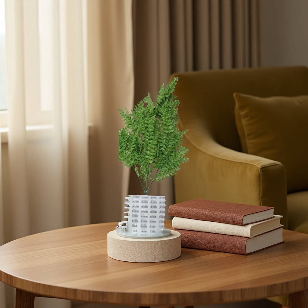 Green fern artificial green plants, indoor living room and balcony decoration potted plants, no maintenance required Specification image