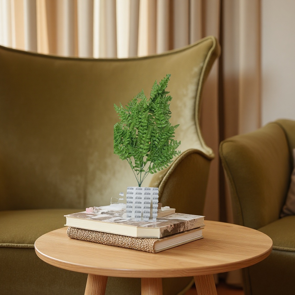 Green fern artificial green plants, indoor living room and balcony decoration potted plants, no maintenance required Application Scenario