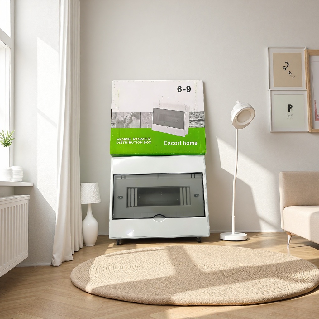Household power distribution box, white distribution box, available in 4, 6 and 8 channels, easy to install, safe and protected Application Scenario