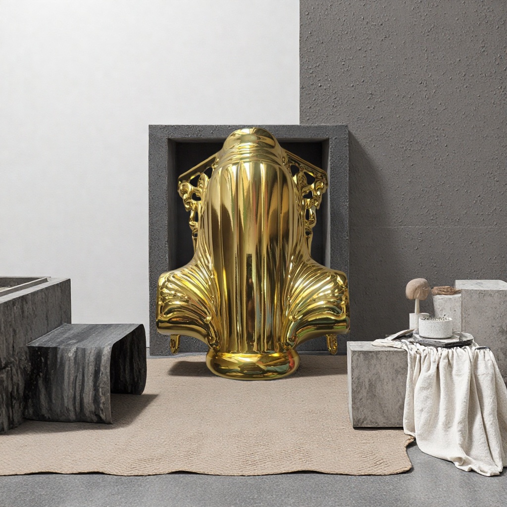 金色装饰品 家居摆件客厅卧室床头柜装饰金色金属工艺品