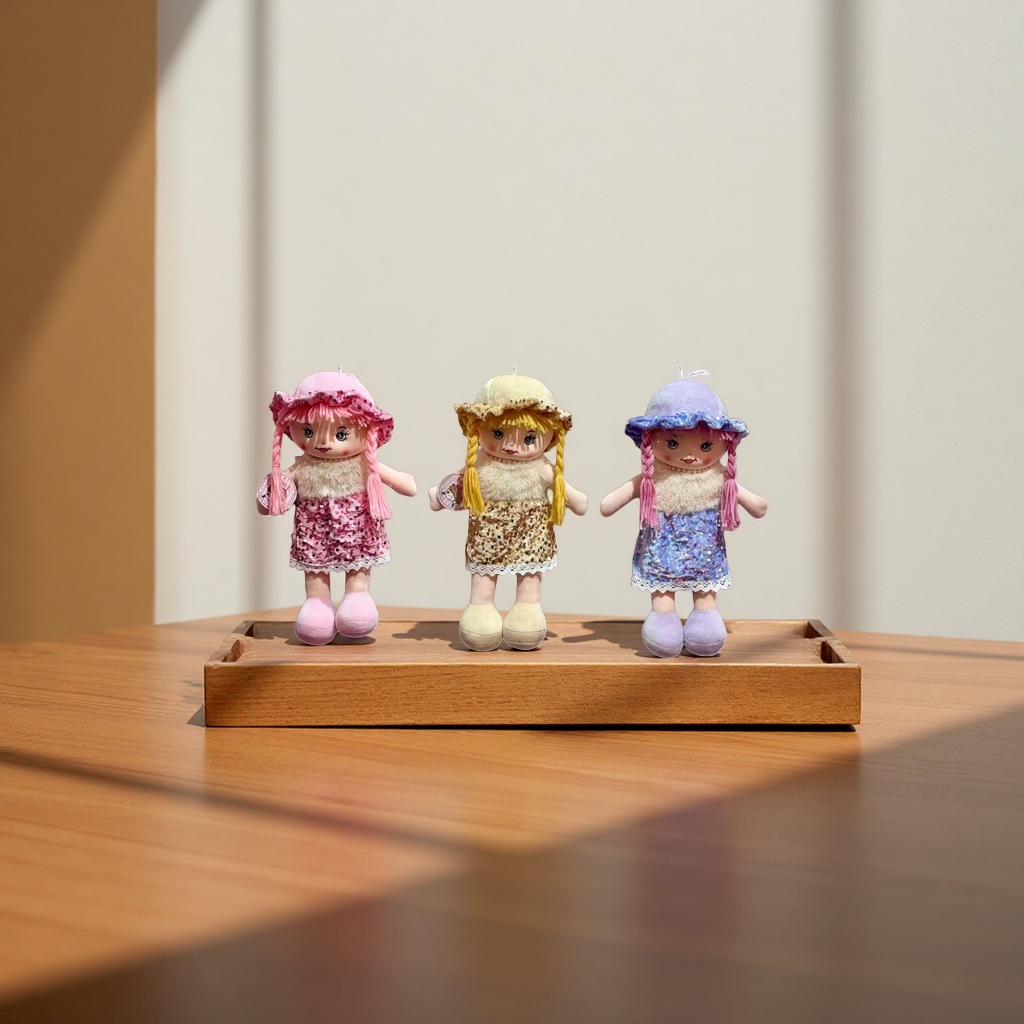 Three colorful sequined dress plush doll sets, cute and fun plush toys Application Scenario