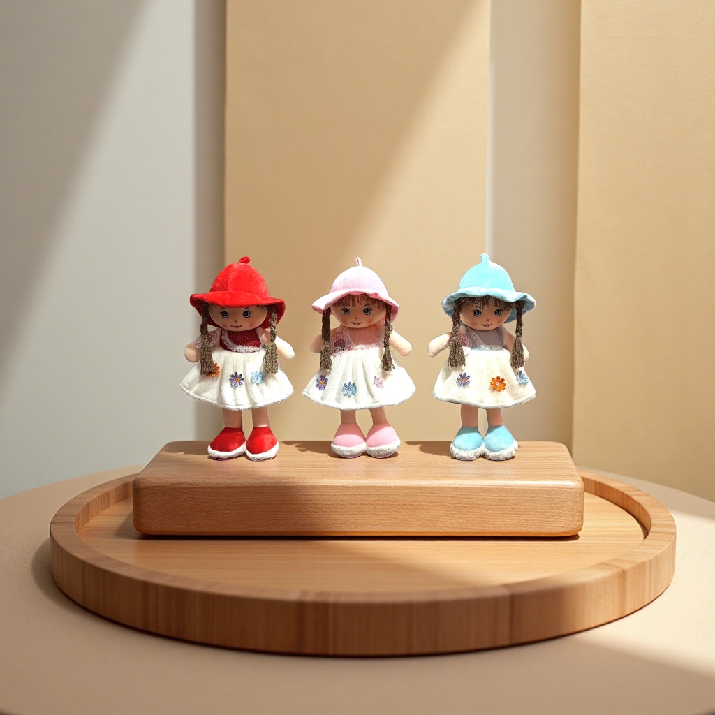Three colorful hats, skirts, plush doll sets, cute and soft pillow dolls Application Scenario